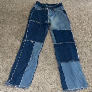 Patch jeans size small.. no stretch on waste